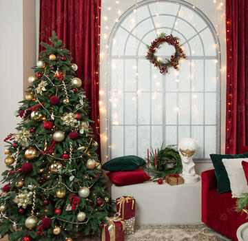 Christmas on walls, windows and furniture items 
